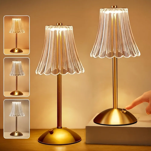 Crystal LED Table Lamp Vintage USB Rechargeable 3 Color Dimmable Touch Control Bedside Night Light for Bedroom Living Room Office Reading Relaxation Ambiance Modern Desk Lamp 1pc or 2pcs