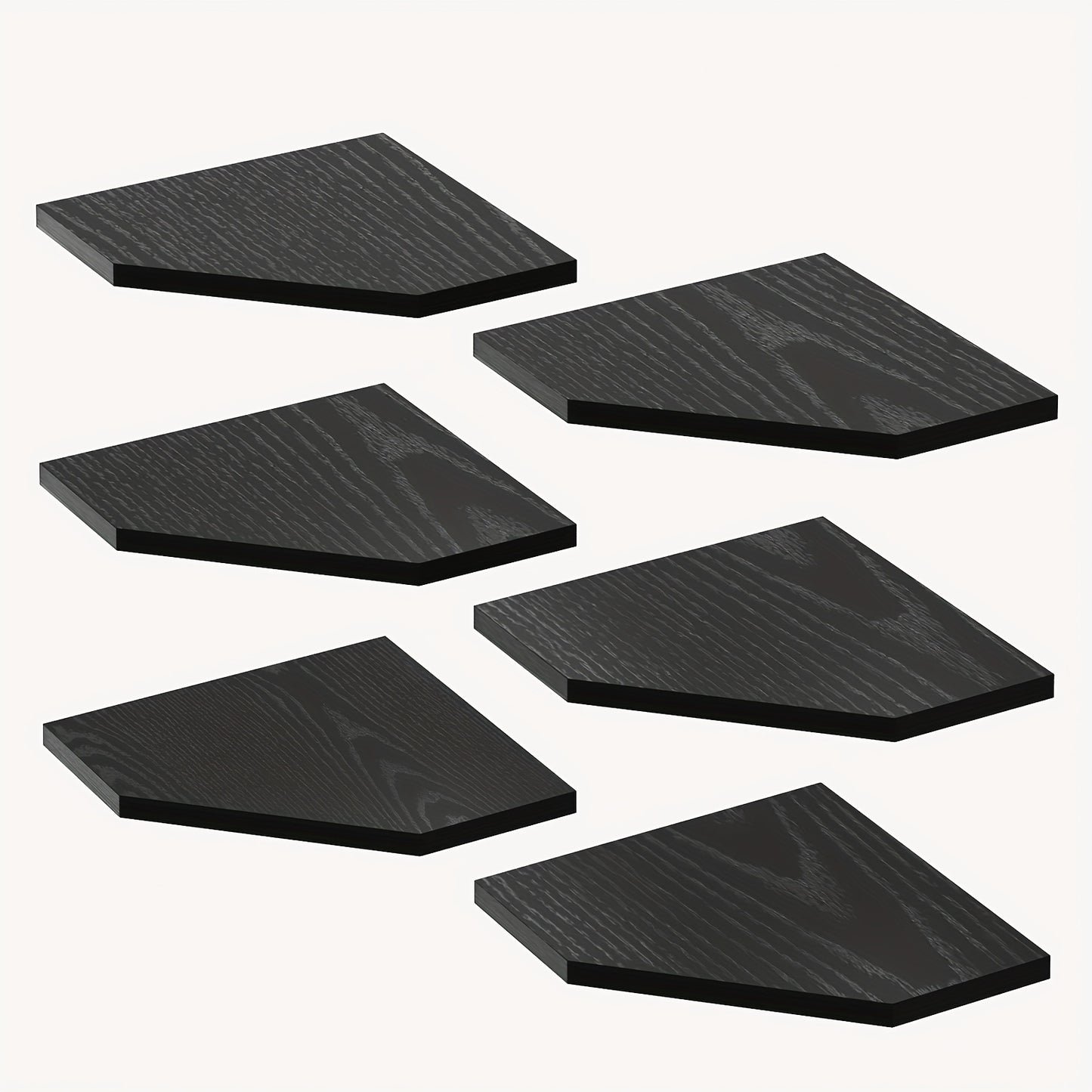 Corner Floating Wall Shelf - Rustic Wood Wall Organizer for Living Room Bedroom Bathroom Kitchen, Space-Saving Display Rack, Country Style Corner Shelf Set of 2 4 6, Brown Black White Home Decor