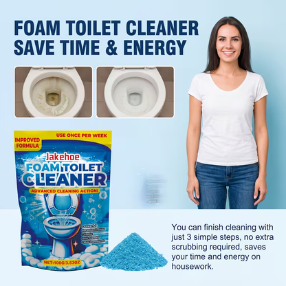 Toilet Cleaning Powder with Foam – Odor Removal, Stain Dissolving & Pipe Unclogging Bathroom Cleaner