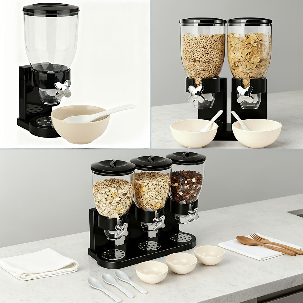 Dry Food Dispenser & Candy Organizer with Spoon Bowl Lid – Countertop Snack Container for Pantry Kitchen 17.5 Oz