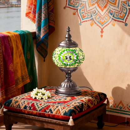 DIY Turkish Moroccan Mosaic Lamp Kit Handmade Glass Metal Brass Dimmable Bohemian Table Light for Bedroom Living Room Office Vintage Boho Decor Gift Multiple Colors 3-Color Adjustable Option