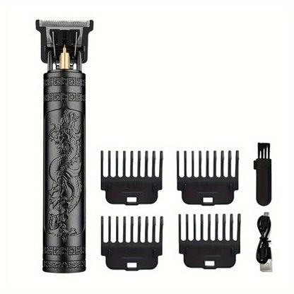 Men's Grooming Barber Haircut Set 2 & 3 Piece - Professional Hair Clipper USB Rechargeable T-Blade Trimmer Razor with 8 Limit Combs Complete Barbershop Kit for Men Boyfriend Father Birthday Gift Black