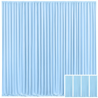 Blackout Backdrop Curtain 4 Pack 5x10 Ft - Heavyweight Nonwoven, Wrinkle-Resistant, Smooth Hanging for Wedding Birthday Baby Shower Party Photography Background Decoration