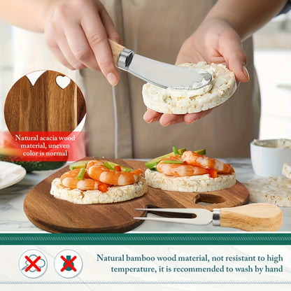 Mini Heart Charcuterie Board Set 6/12 Pack – Wood Cheese Board with Knives Bridal Shower Favor Thank You Gift Box for Wedding Birthday Valentine Christmas Party Guest Bamboo Acacia