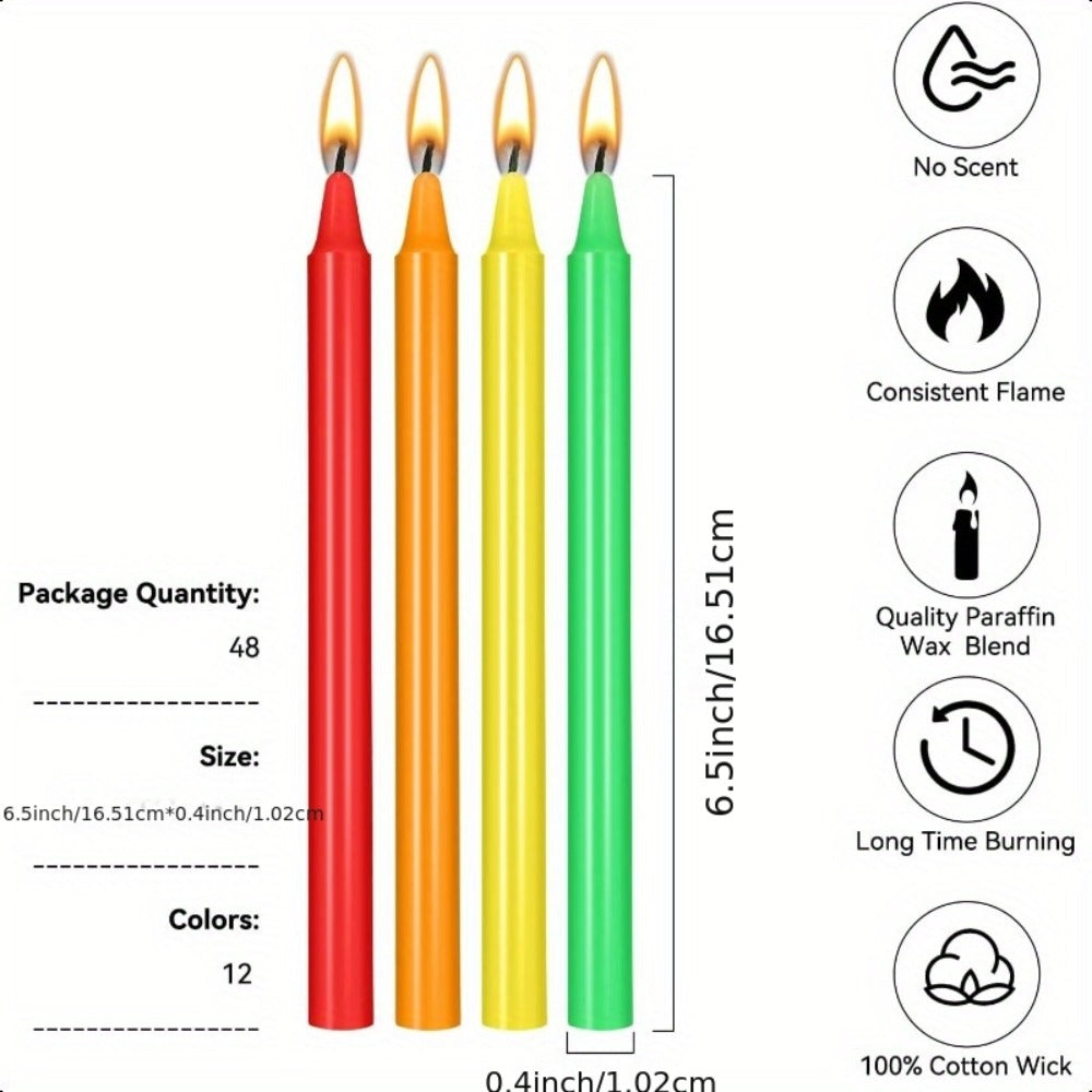 Colored Chime Candles Spell Candles Set Unscented Taper Candles 6.3in for Witchcraft Altar Ritual Meditation Prayer – 12 Assorted Colors, Halloween Gothic Decor, Magic Candle Holder Compatible