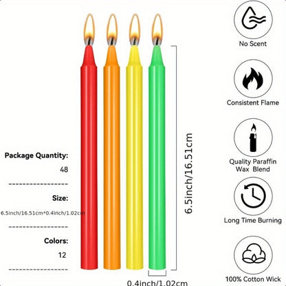 Colored Chime Candles Spell Candles Set Unscented Taper Candles 6.3in for Witchcraft Altar Ritual Meditation Prayer – 12 Assorted Colors, Halloween Gothic Decor, Magic Candle Holder Compatible