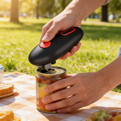 Electric Can Opener Automatic One Touch - Battery Powered Hands-Free Smooth Edge Safe Opener for Seniors Arthritis Weak Hands, Portable Kitchen Gadget for Home Camping RV, Great Gift Idea
