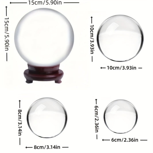 Crystal Ball for Photography Decoration Feng Shui Gift – Transparent Glass Sphere 60mm 80mm 150mm with Base for Magic Lens Ball Home Decor Halloween Valentine Christmas