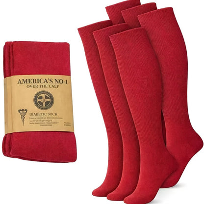 Extra Wide Socks for Swollen Feet 6 Pairs Stretch to 30 Inch Non-Binding Seamless Loose Fit Neuropathy Bariatric Edema Socks for Men Women Plus Size Seniors Multi Color