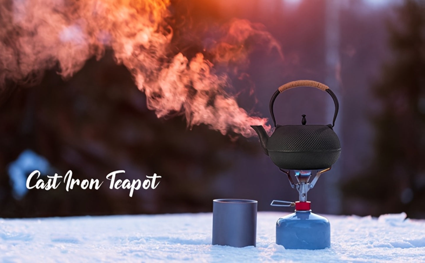 Cast Iron Teapot with Stainless Steel Infuser 60 oz – Japanese Style Tea Kettle for Camping & Home Brewing