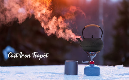 Cast Iron Teapot with Stainless Steel Infuser 60 oz – Japanese Style Tea Kettle for Camping & Home Brewing