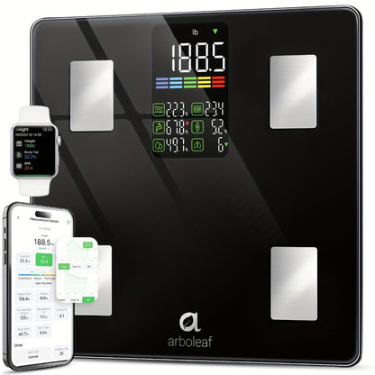 Smart Body Scale 14-in-1 – Body Fat Scale with BMI, Muscle Mass & 14 Health Metrics, Wireless Bluetooth App Sync, Auto Recognition, 500 lb Capacity, HD LED Display for Home & Gym Use