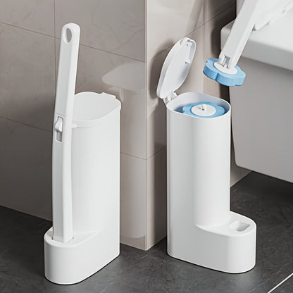 Disposable Toilet Brush Set with Replacement Heads – Hygienic No-Touch Bathroom Cleaning Brush with Stand Easy Install