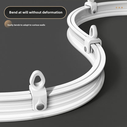 Flexible Curtain Rail Track – Bendable PVC Ceiling Mount Curtain Rod for Bay Window, Bathroom & Home Decor, Trim-to-Fit Monorail Curtain Track System
