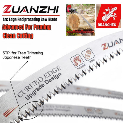 Reciprocating Saw Blade Pruning Arc Edge 3 Pack 6TPI Japanese Teeth CR-V Ultra Hardened for Wood Pruning Tree Trimming Wood Cutting 1/2 Inch Shank 9.5 12 15 Inch Options