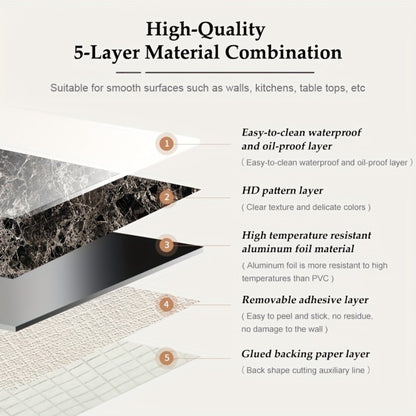 Marble Peel and Stick Wallpaper Roll - Waterproof Oil-Proof Self-Adhesive Wall Contact Paper for Kitchen Backsplash Bathroom Countertop