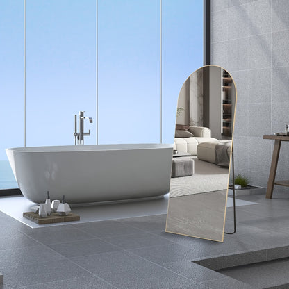 Full Length Mirror Floor Mirror with Stand, Aluminum Alloy Frame Full Body Mirror, Standing Hanging or Leaning Against Wall for Bedroom Living Room Dressing