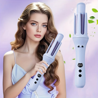 Automatic Hair Curler - One Button Electric Rotary Curling Iron with LED Display, 9-Speed Intelligent Temperature Control, Anti-Winding Anti-Scald Design, Portable for Travel & Home, Gift for Women