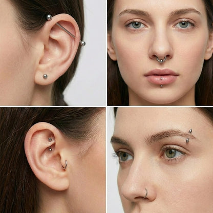 Ear Piercing Kit 124PCS Professional Body Piercing Set with Piercing Gun, 14G 16G Stainless Steel Jewelry for Ears Nose Septum Lips Belly Button Tongue – Complete Starter Kit