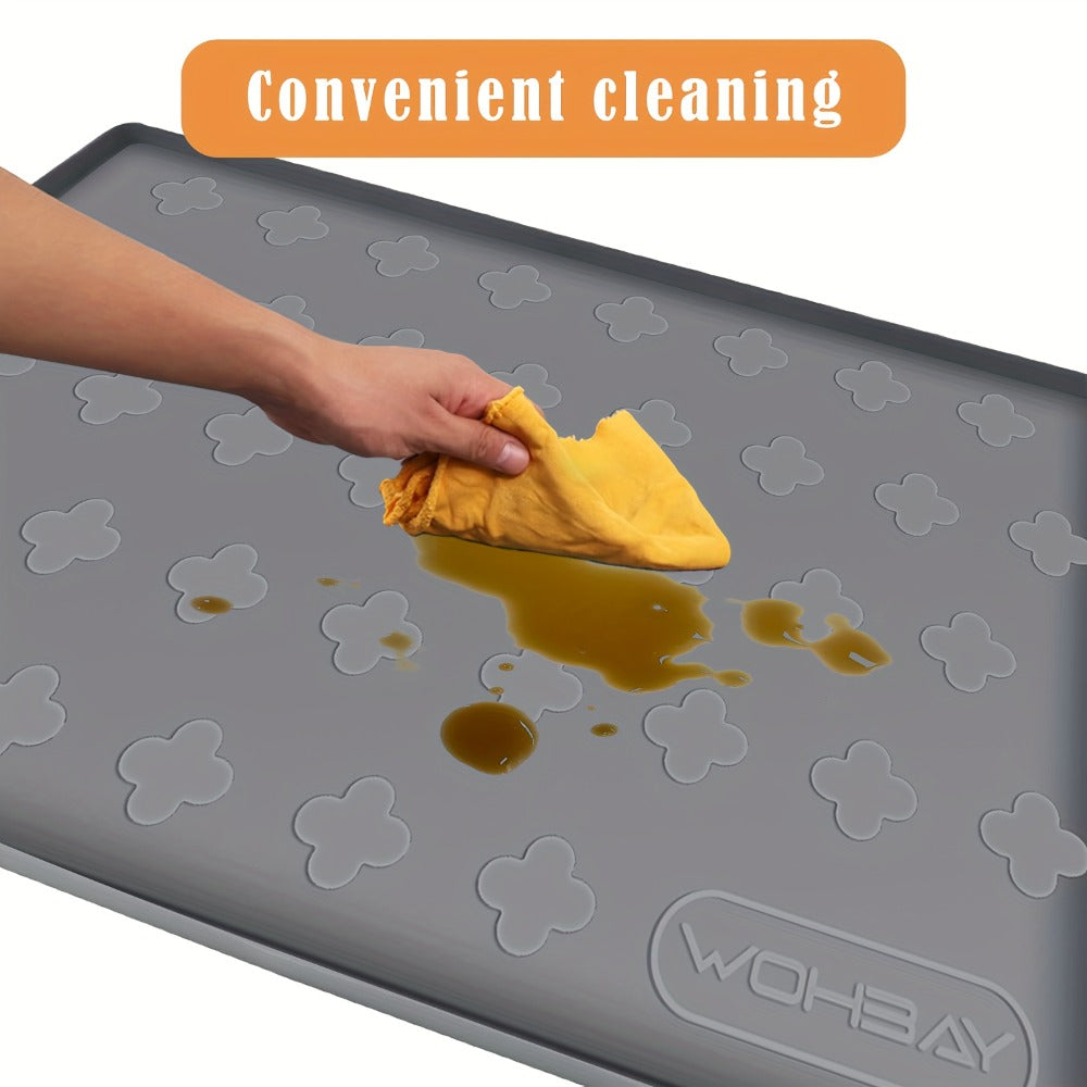 Silicone Under Sink Mat 34" x 22" Food Grade Waterproof Cabinet Liner, Honeycomb Pattern Drip Tray for Kitchen Bathroom Cabinet Organizer, Holds 2+ Gallons, Easy Clean Non-Toxic Boot Tray