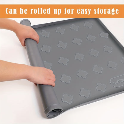 Silicone Under Sink Mat 34" x 22" Food Grade Waterproof Cabinet Liner, Honeycomb Pattern Drip Tray for Kitchen Bathroom Cabinet Organizer, Holds 2+ Gallons, Easy Clean Non-Toxic Boot Tray