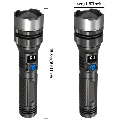 LED Flashlight Rechargeable 1000 Lumen – 2-Pack Super Bright Tactical Flashlight with Digital Display, Camping Fishing Hunting Emergency Lighting, Gift Box Included, Father's Day Gift for Men