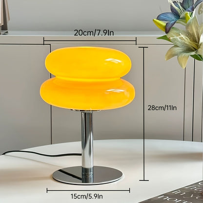 Mushroom Lamp Dimmable Bedside Nightstand Light Glass Shade Aesthetic Cute Table Lamp for Bedroom Living Room Home Decor Ambient Lighting Orange