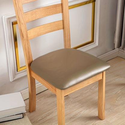 Waterproof PU Leather Dining Chair Cushion Covers Removable Stretch Seat Slipcovers for Dining Room Kitchen Hotel Set of 4 or 6