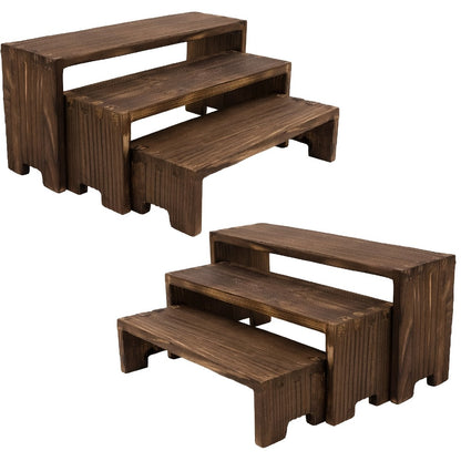 3-Tier Wooden Display Shelf – Modern Tabletop Storage Rack for Plants, Books, Collectibles & Home Decor Organization, Space-Saving Desktop Organizer