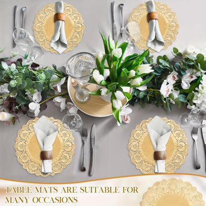 200pcs Paper Doilies Lace Round Placemats Disposable Wedding Table Decor 12 Inch
