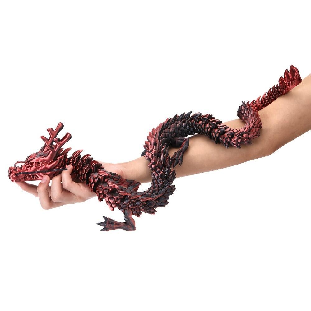 3D Printed Dragon 35.4 Inch with Flexible Joints – Articulated Poseable Dragon Figurine for Car Dashboard, Home Decor & Desk Display, Perfect for Christmas, Halloween & Birthday Gifts