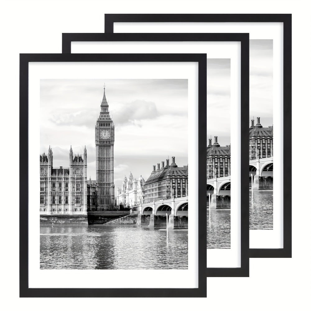 Wall Photo Frames Set of 3 – 12x16 Inch Picture Frames for Wall Display, Multiple Colors, Hallway & Living Room Decor, Gift-Ready