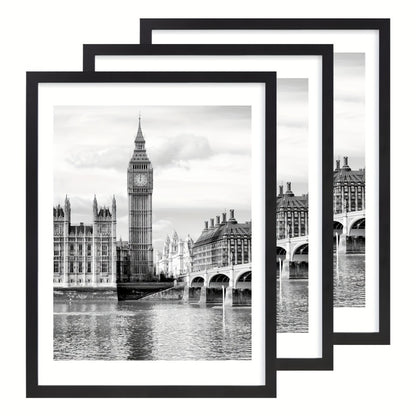 Wall Photo Frames Set of 3 – 12x16 Inch Picture Frames for Wall Display, Multiple Colors, Hallway & Living Room Decor, Gift-Ready