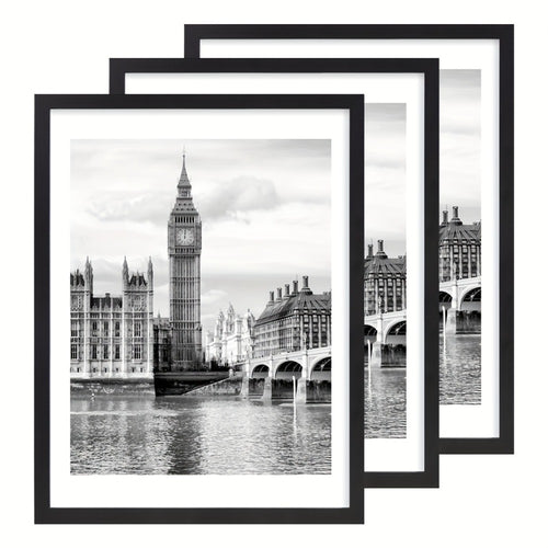 Wall Photo Frames Set of 3 – 12x16 Inch Picture Frames for Wall Display, Multiple Colors, Hallway & Living Room Decor, Gift-Ready