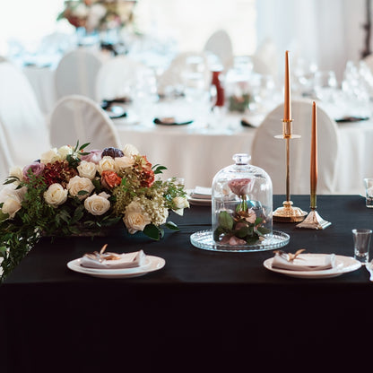 Spandex Stretch Fitted Tablecloths 2pcs 3pcs – 4ft 6ft 8ft Rectangular Elastic Table Covers, Wrinkle-Resistant in Black & White for Wedding, Banquet, Trade Show, Graduation & Party Decoration