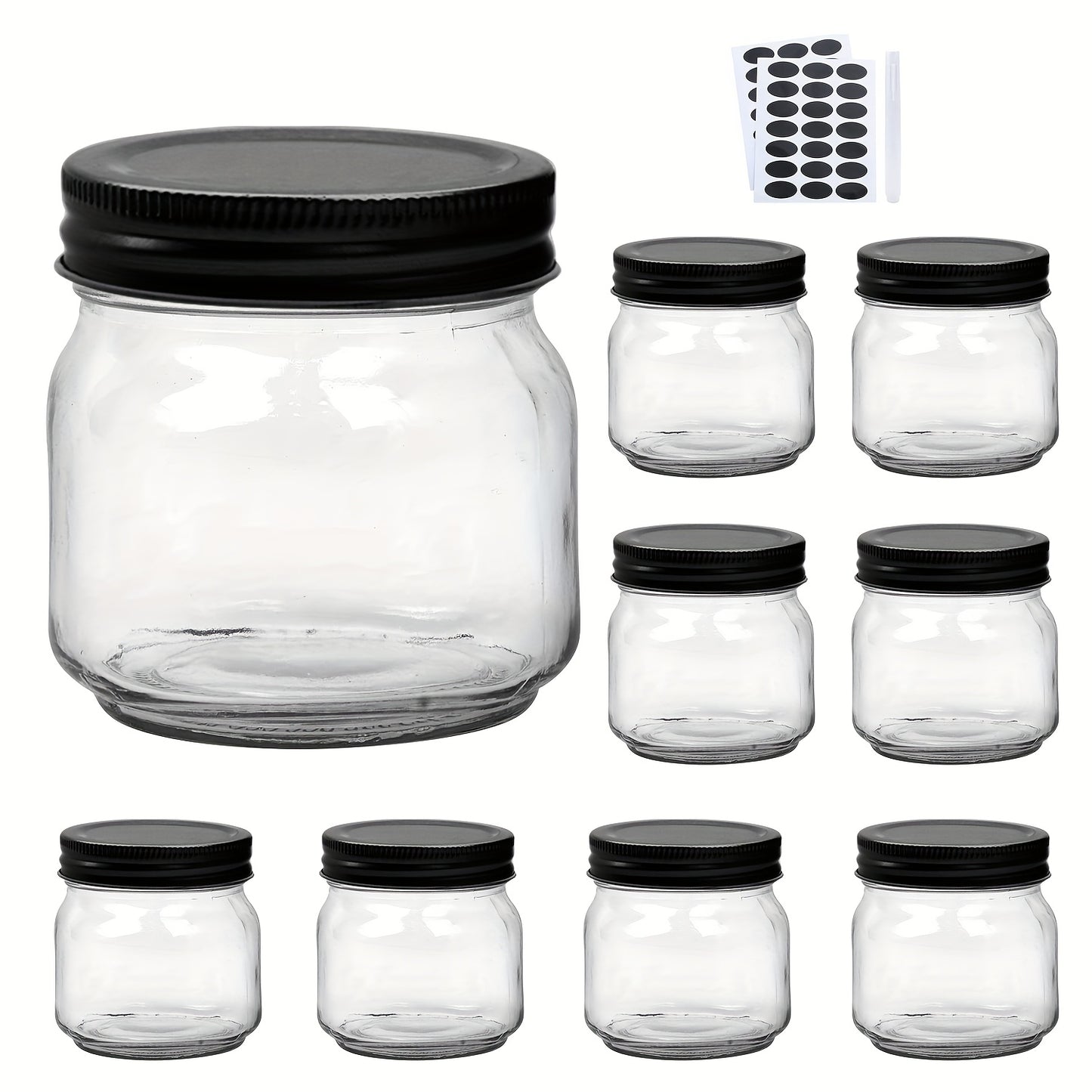 Mason Jars 8oz Glass Jars with Lids – 9/18/27/36 Pack Regular Mouth Canning Jars for Storage, Spices, Jelly, Jam, Honey & Caviar | Dishwasher Safe Spiral Lid Kitchen Storage Containers Set