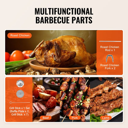 Electric Shawarma Grill Machine 20L Vertical Gyro Rotisserie Doner Kebab Maker Stainless Steel 360 Auto Rotation Timer 419°F Max Temp Multifunctional for Home Family Gatherings