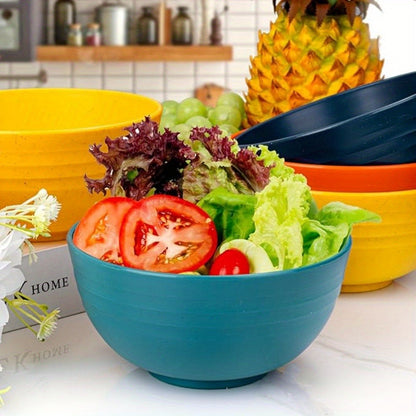 32pcs Wheat Straw Dinnerware Set for 8 - Unbreakable Plastic Plates Bowls Cups Set, Lightweight BPA-Free PP Tableware for Picnic Camping Outdoor, Modern Round Dishware for Home Parties Holiday