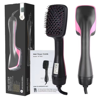 3-in-1 Hot Air Brush Hair Dryer Straightener Comb | Ionic Blow Dryer Brush with Negative Ion Frizz Control, Anti-Scald, Wet & Dry Use – Salon Styler for All Hair Types, 110V
