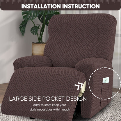 Stretch Recliner Slipcover with Pocket | All-Season 95% Polyester Spandex, All-in-One Recliner Chair Cover, Removable Washable Soft, Living Room Home Decor, 9 Colors