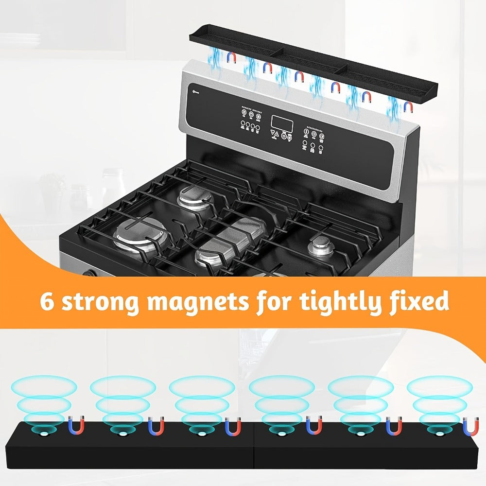Silicone Stove Organizer Rack with Suction Cups | Heat-Resistant, Dishwasher-Safe Spice Holder for Kitchen Countertop – 30 Inch