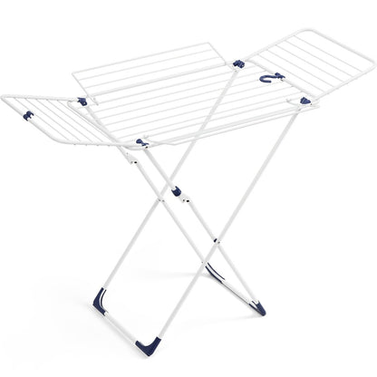 Clothes Drying Rack Foldable 4-Wing Large Capacity Metal Laundry Rack Free Standing Indoor Outdoor Space Saving Airer 55x38 In