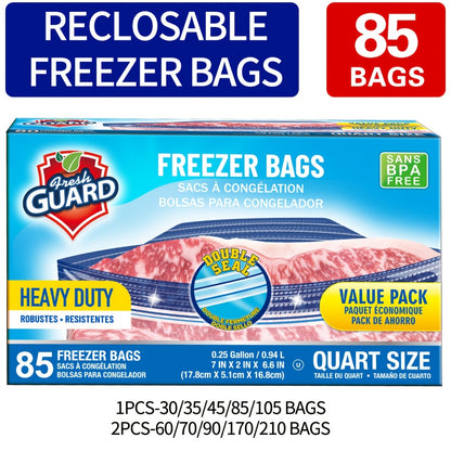 Reclosable Food Storage Bags Heavy Duty Ziplock Seal Fresh-Keeping Bags for Fruits Vegetables Grains Meat Kitchen Organizer Multiple Sizes 0.25 Gal 1 Gal 2 Gal