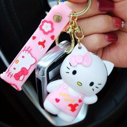 3D Cartoon Cute Character Lighter with Keychain - Red Flame Gas Lighter | Kawaii Design | Pink & Purple | Fun Gift Idea | Butane Not Included