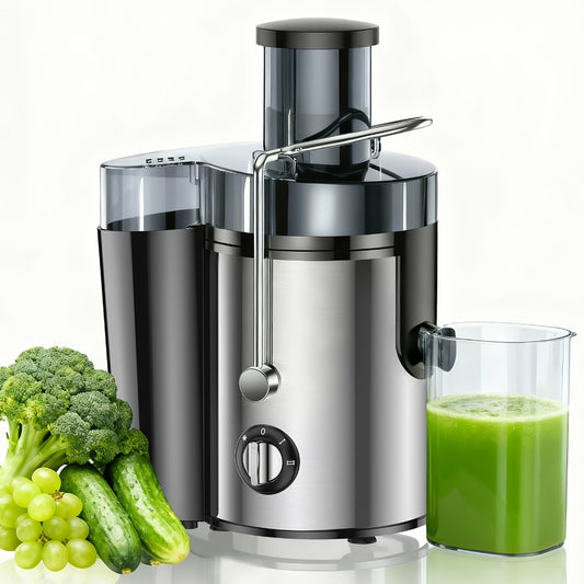 Centrifugal Juicer 600W Wide Mouth Juice Extractor - 3-Inch Feed Chute, High Juice Yield, Fast Juicing, Easy to Clean Detachable Design for Vegetables & Fruits, Multifunctional Juicer Machine