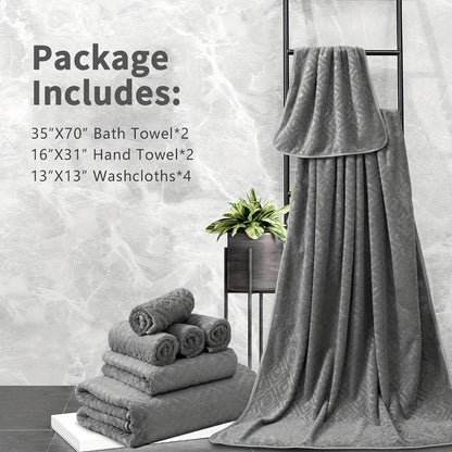 700GSM Bath Towel Set 8 Piece Extra Large Ultra Soft Thick - Highly Absorbent Quick Dry | 2 Oversized Bath Towels 2 Hand Towels 4 Washcloths | 16 Colors | Bathroom Hotel Gym Spa Adult Gift Set
