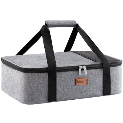 Insulated Casserole Carrier for Hot or Cold Food - Casserole Dish Carrying Case with Leak Proof Aluminum Foil Lining Fits 9x13 Baking Dish, Portable Food Warmer Bag for Potluck Picnic Cookout and Party, Single or Double Decker in 5 Colors