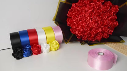 Satin Ribbon 1.5 Inch Wide – 8 Rolls 200 Yards Assorted Colors, Solid Color Silk Ribbon for Gift Wrapping, Hair Bows, Wedding, Party, Christmas & DIY Crafts
