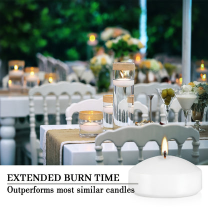 Floating Candles White 42 Pack Glitter Embellished Small Candle Set for Christmas Halloween Easter Thanksgiving Day of the Dead, Indoor Holiday Party Table Decoration Candles
