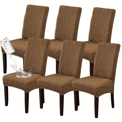 Dining Chair Covers Stretch Slipcovers Set of 4 or 6, Stain Resistant Removable Washable Chair Protector for Home Kitchen Restaurant Wedding, Spandex Jacquard Fabric, 7 Colors Available